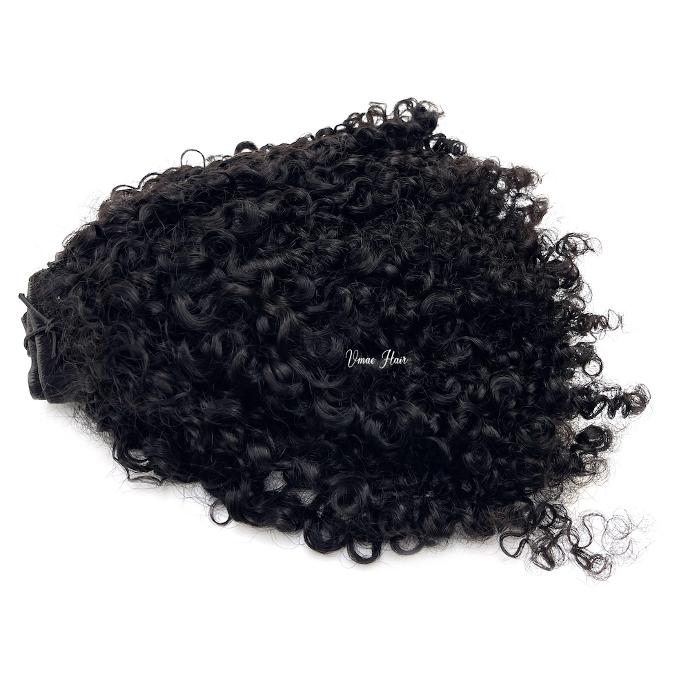 Afro Curly C Invisible  clip ins