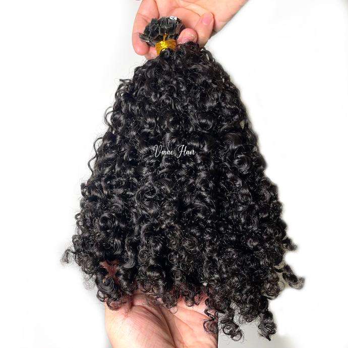 Afro Curly A Flat Tip Hair Extensions